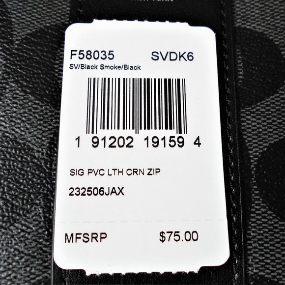 Coach Signature PVC Leather Corner Zip Wristlet - Picture 11 of 12